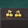 Dangle Earrings Fine Jewelry Real 18K Gold Lovely Cherry For Women Solid 999 Wedding Party Christmas Gifts