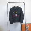 5A hommes veste de créateur veste veste patchwork veste vague imprimé lettre denim tissu coutures contrastées denim travail veste trench noir XS-2XL