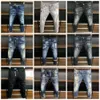 Mens Jeans Men's Designer Black Skinny Fit Patch Light Wash Ripped Motorcycle Rock Fashion Open Luxury Trousers Menswear US Size 28-38 T230725