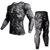 Herr termiska underkläderkomprimering Men Sports Underwear MMA Rash Guard Male Fitness Legings Jogging T-shirt snabbt torrt gymträning Sport SPORT 4XL 230724