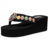 Slippers Athestone Bohemia Beading Beading Beach Sandals Wedge Slippers Flip Flops Summer Shoes для женщин Сандалии девочек Женщины QT967 L230725