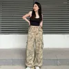 Pantalons pour hommes Foufurieux femmes décontracté Camouflage Cargo Y2K printemps automne 2023 taille moyenne larges poches sur les jambes pantalon Streetwear HipHop pantalon