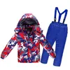 Manteau en Duvet OLEKID -30 Degré Russe Hiver Enfants Garçons Ski Costume Épais Chaud Imperméable Coupe-Vent Veste Manteau + Salopette Filles Snowsuit HKD230725