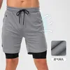 Running Shorts Mężczyzn Elastyczna podwójna warstwa z kieszonkowymi dresami jogger fitness trening na siłownię swobodną odzież aktywną