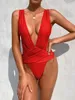 Женские купальники Deep v Swimsuit One Piece Женский дизайнерский купальный костюм с высоким разрешением монокини погружение в Sexy 2023 Dropship