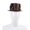 Berets Vintage Gentleman Женщины для стимпанк шляпа шляпа Halloween Metal Decor Gothic Cosplay Gears Gears панк шляпы принадлежности