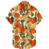 Heren Casual Shirts 3D Printing Luxe Designer Middeleeuwse Clothings Tropisch Fruit Hawaiian Harajuku Mode Stijl Tiki Big Size Bloemen Shirt