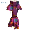 Nouvelles robes africaines pour femmes imprimer volants manches longues robes Vestidos Bazin Riche robes africaines Ankara vêtements WY4303