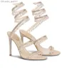 Sandales Sandales R Caovilla robe de mariée sandale femmes chaussures à talons hauts Romantique dame CHANDELIER nude Stiletto bijoux sandalies bride à la cheville Z230727