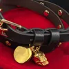 Ladies Leather Bracelet Women Simple Sexy Chocker Leather Belt Bangle 18k Gold Plated Skull Pendant Vintage Chic Charm Jewelry