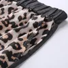 Calças femininas leopardo estampado cargo jeans largos mulheres verão cintura alta calças largas de algodão largas Y2k streetwear