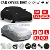 Car Sunshade Waterproof Full Car Cover Outdoor UV Rain Snow Dust Shelter Protection BlackSilver Auto Sedan Case Cover SXXL x0725