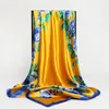 Foulards femmes mode élégant imprimé foulard en soie voyage Protection solaire châle classique foulard plage foulard cou musulman