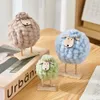 Estatuetas de objetos decorativos Coreano decoração de animais fofos feltro ovelha pequenos enfeites escritório desktop acessórios para casa quarto escultura de páscoa 230725