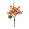 Torkade blommor Silk Artificial Peony Flowers Big Floral Head Autumn Fake Bouquet Wedding Table Centerpiece Decoration Home Arrangement R230725