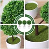 Decoratieve Bloemen 3 Stuks Ingemaakte Kunstmatige Outdoor Struiken Kersenbal Bonsai Nep Versieren Plastic Groene Levensechte Imitatie