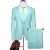 Heren Trainingspakken Trouwpak Modieus Slank Effen Kleur Zakelijk Kantoor Sets Groot Formaat Formele Mannen Blazer Broek Vesten 3 Delige Set