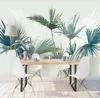 Wallpapers CJSIR Handgeschilderde Nordic Tropisch Bos Palm Tree Sofa TV Achtergrond Muur Custom Grote Muurschildering Groen Behang Decoratie