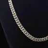 Preço de fábrica Hip Hop Iced Out Single Row 925 Silver Sterling Vvs d Ultra White Moissanite Diamond Chain Cuban