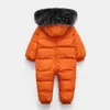 Casaco de inverno -30 graus inverno jaqueta de menino agasalhos casacos roupas infantis russas engrossar macacões de neve roupas de bebê menina macacão infantil HKD230725