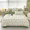 Yumuşak yatak seti moda yorgan kapağı seti bitki deseni ev tekstil kraliçe kral yatak sayfası yorgan kapağı kılıf kılıfları l230704