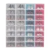 12pcs boîte à chaussures ensemble multicolore pliable stockage en plastique transparent maison organisateur étagère à chaussures pile affichage stockage organisateur boîte unique C277d