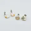 Kolczyki Pearl Pearl Białe naturalne kolczyki z perłami srebrne kolczyki z nieregularnym kształtem cyrkonu żeńskie płaskie kolczyki 230725