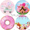 Background Material Doughnut Candy Bar Theme Circular Background Cover Pink Girl Ice Cream Summer Birthday Party Circular Photo Background x0724