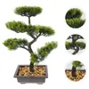 Decoratieve bloemen Pot Pine Bonsai Ornament Greenery Decor Indoor Fake Tree Artificial