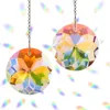 Décorations de jardin 45MM cristal clair prismes lustre pièces pendentifs attrape-soleil suspendu goutte artisanat décor à la maison gouttes lumière anneau