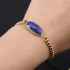 Link Armbanden Zwart Touw Natuursteen Amethisten Lapis Lazuli Amazoniet Hanger Geweven Armband Prachtige Reiki Healing Sieraden Gift