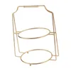 Plattor 2 Tiered Cake Stand Pography Accs landskapsmaterial för middagar Dekorativa