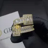 Superventas 2023 estilo Hip Hop anillo hombre rapero joyería Iced Out brillante Vvs1 Baguette Moissanite anillo