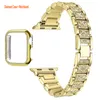 Compatibile con Apple Watch Band 38mm 40mm 41mm 42mm 44mm 45mm Donna Ragazza Bling Diamond Jewelry Cinturino in metallo Cinturino rotondo lucido Bracciale per iWatch Series 8 7 6