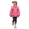 Manteau en duvet Enfants Casual Down Parkas Hiver Filles À Capuche Manteau En Duvet Coupe-Vent Imperméable Chaud Lâche Outwear HKD230725