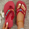 Slippers Women Flip Flop Outdoor Bling Rhinestone Ladies Shoes Casual Summer Flat Female Crystal Glitter Slippers Woman Plus Size cc59 L230725