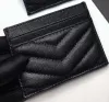 Tasarımcı çantası yeni moda kartı tutucular rahat havyar kadın mini cüzdan renk orijinal deri çakıl dokusu lüks siyah cüzdan kutu