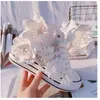 Dress Shoes Original Butterfly Flower High top Canvas Sweet Lace up Women s White Inner Height increasing Vulcanized l230724