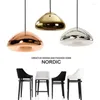 Kolye lambaları Nordic yaratıcı pirinç kase kaplama cam ışık kafe bar masa kulübü el restoran asılı lamba