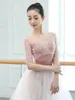 Stage Wear Middle Sleeve Ballet Practice Clothes Flower Embroidery Adult Gymnastics Jumpsuit Dancewear Competition Performance Leotards