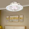 Chandeliers Modern Minimalist White Painted Iron Ceiling Fan Light Crystal Decorative Acrylic LED Lighting Dimmable Bedroom Lamp AC220V