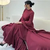 Eleganti abiti da sera in crepe in crepa eleganti Burgundy Mermaid Falta ad alta cerniera con cerniera musulmana Abito da festa formale per donne