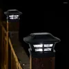 ボウルソーラーポストキャップライト2照明モードLED木製ポスト用デッキフェンス庭の飾り暖かい黒