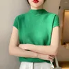 Kvinnors blusar Kvinnor Polyester Blend T-shirt Lätt andas Solid Color Tee Short Sleeve Casual Top i för våren