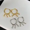 Enkel geometriska halsband Earndrops 18K Guldpläterade smycken Set ihåliga enkla metallörhängen damer Klassiska festsmycken