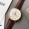 U1 Top-grade AAA Montre Nouveau Chronographe Hommes 11 style de qualité haut de gamme Montre 41MM Portugieser mécanique Automatique Hommes Boîtier En Acier Bracelet En Cuir Véritable Montres De Sport