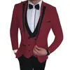 Completi da uomo Completi da 3 pezzi Cappotto Gilet Pantaloni / 2023 Moda Casual Boutique Affari Corrispondenza di colori Uomo Abiti da cerimonia per matrimoni Blazer