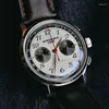 腕時計不思議なコードメンズは40mmパンダの贅沢クロノグラフ時計Quartzリストウォッチスポーツ50m防水VK64