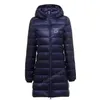 Women's Down Jacket Winter Lightweight Down Jacket Medium Längd stor löstagbar hatt Klassisk kappa Parka M-7xl