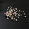 Hair Clips Forest Bridal Crystal Pearl Flower Hairclip Floral Style Barrette Bride Jewelry Bridesmaid Wedding Korea Accessories